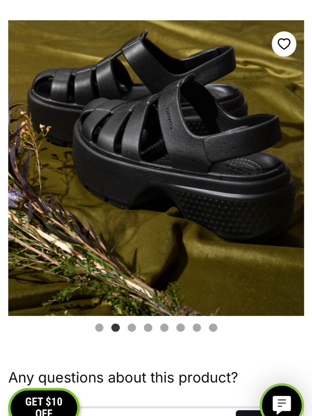 CROCS Black Platform Fisherman Sandals size 6